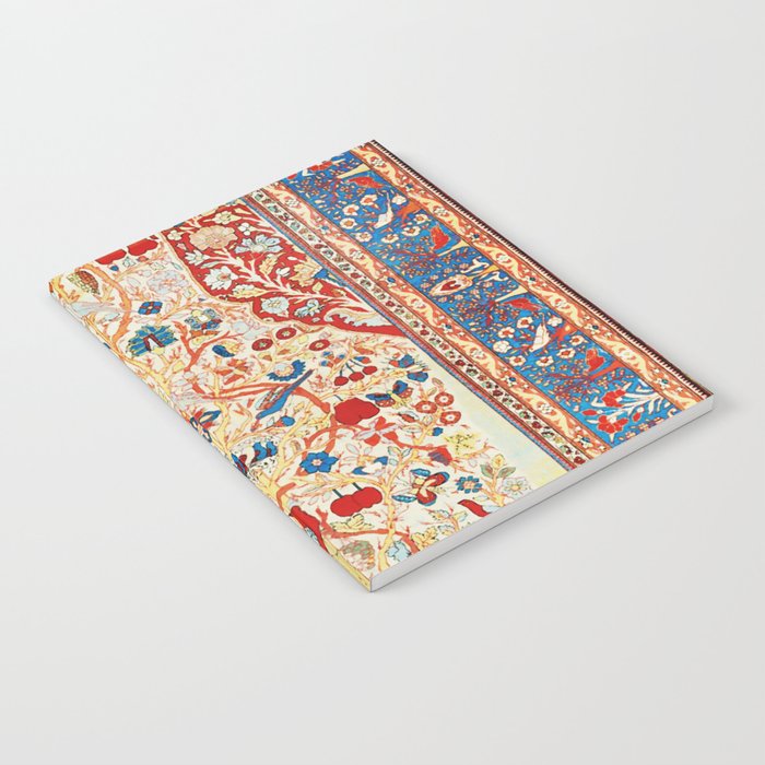 Antique Persian Garden Rug With Birds Print Notebook Gallery Image 2