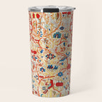 Antique Persian Garden Rug With Birds Print Travel Mug Gallery Image 1