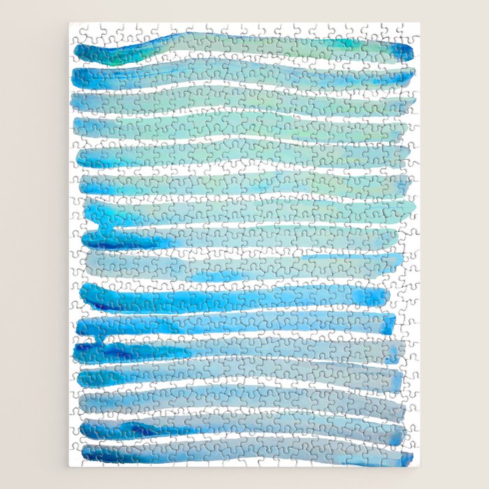 New Year Blue Water Lines Jigsaw Puzzle Gallery Image 1