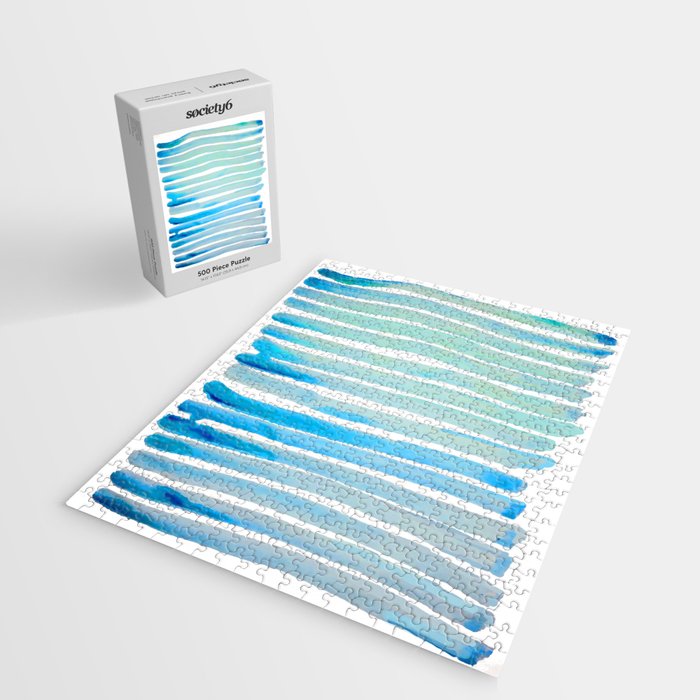 New Year Blue Water Lines Jigsaw Puzzle Gallery Image 2