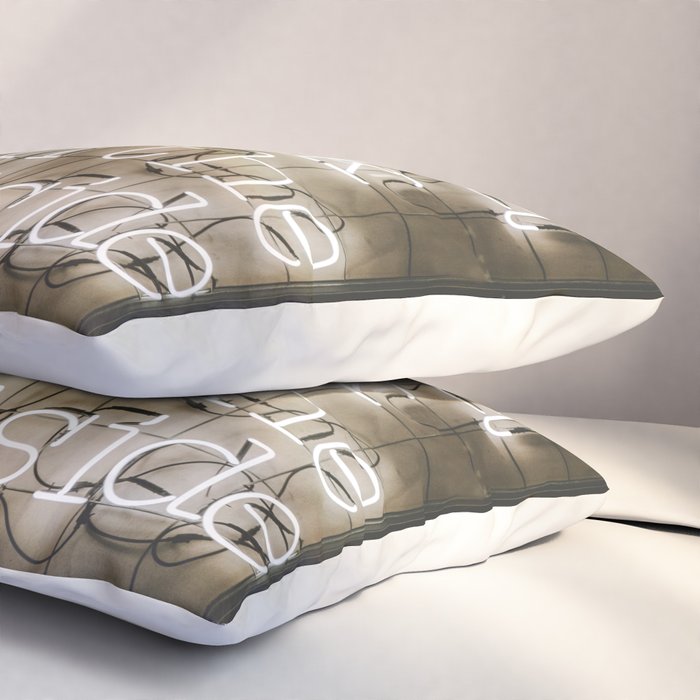 Hey Baby Take a Walk on the Wild Side -  70s Lou Reed quote street art neon retro typography Pillow Sham Gallery Image 3