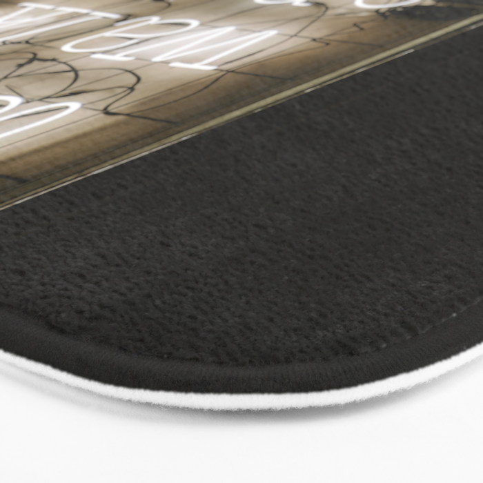 Hey Baby Take a Walk on the Wild Side -  70s Lou Reed quote street art neon retro typography Bath Mat Gallery Image 3