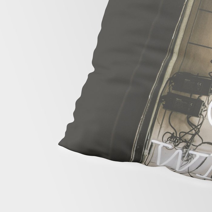 Hey Baby Take a Walk on the Wild Side -  70s Lou Reed quote street art neon retro typography Pillow Sham Gallery Image 4