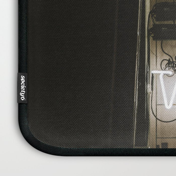 Hey Baby Take a Walk on the Wild Side -  70s Lou Reed quote street art neon retro typography Laptop Sleeve Gallery Image 3