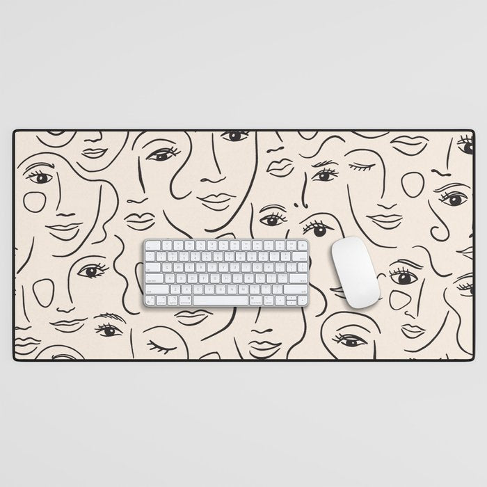 Abstract Faces Desk Mat Gallery Image 1