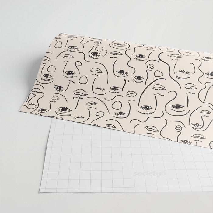 Abstract Faces Wrapping Paper Gallery Image 2