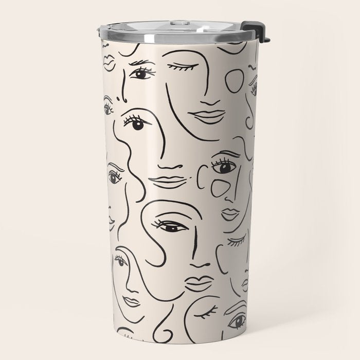 Abstract Faces Travel Mug Gallery Image 2