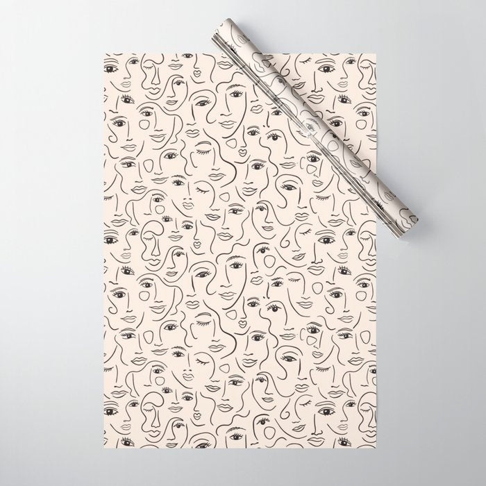 Abstract Faces Wrapping Paper Gallery Image 1