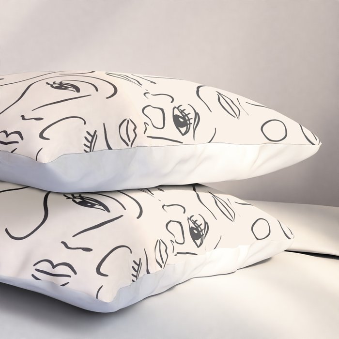 Abstract Faces Pillow Sham Gallery Image 3