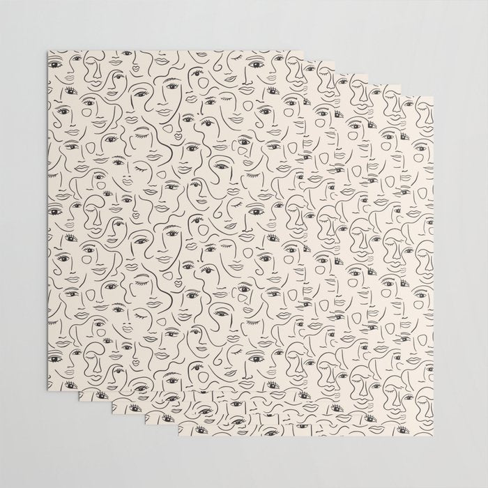 Abstract Faces Wrapping Paper Gallery Image 3
