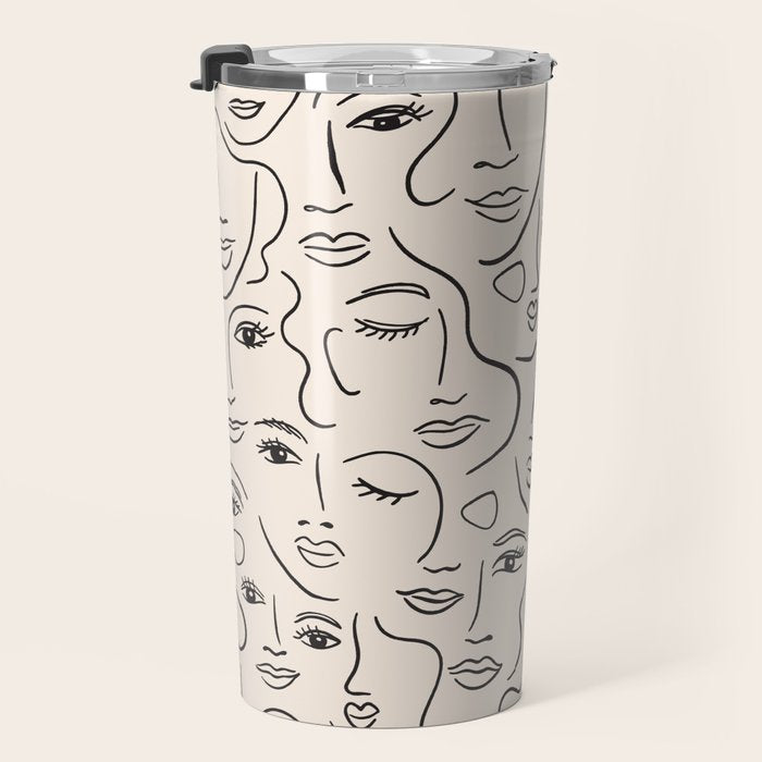 Abstract Faces Travel Mug Gallery Image 3