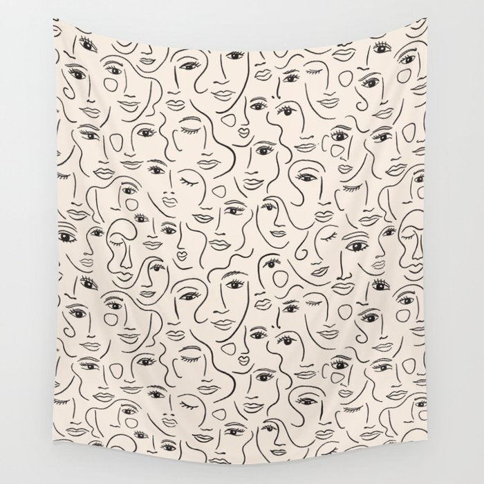 Abstract Faces Wall Tapestry Gallery Image 4