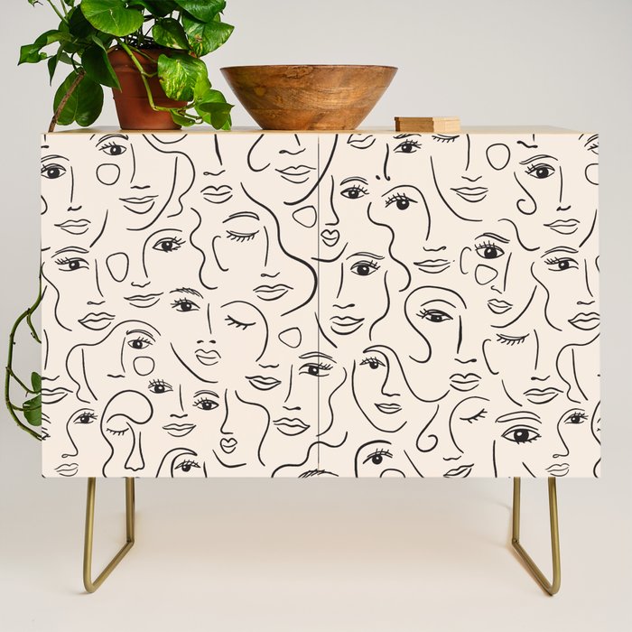 Abstract Faces Credenza Gallery Image 1