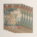 Antique 17th Century Romantic Mythological Garden Italian Tapestry Wrapping Paper Gallery Image 3