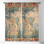 Antique 17th Century Romantic Mythological Garden Italian Tapestry Window Curtain Gallery Image 5