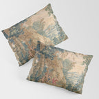 Antique 17th Century Romantic Mythological Garden Italian Tapestry Pillow Sham Gallery Image 3