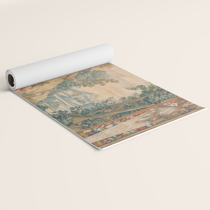 Antique 17th Century Romantic Mythological Garden Italian Tapestry Yoga Mat Gallery Image 2