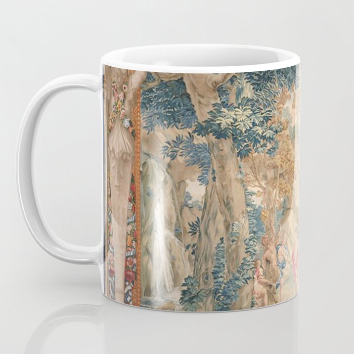 Antique 17th Century Romantic Mythological Garden Italian Tapestry Coffee Mug Gallery Image 3