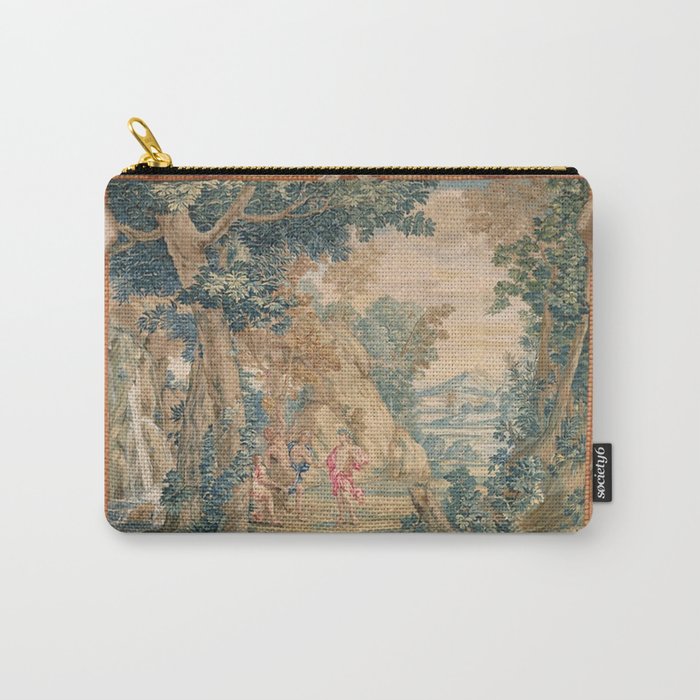 Antique 17th Century Romantic Mythological Garden Italian Tapestry Carry All Pouch Gallery Image 1