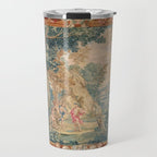 Antique 17th Century Romantic Mythological Garden Italian Tapestry Travel Mug Gallery Image 1
