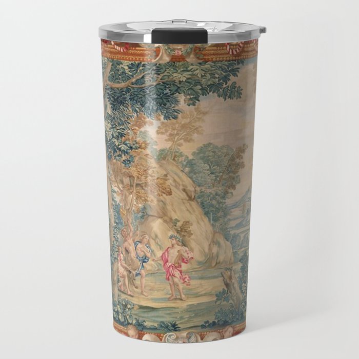 Antique 17th Century Romantic Mythological Garden Italian Tapestry Travel Mug Gallery Image 1