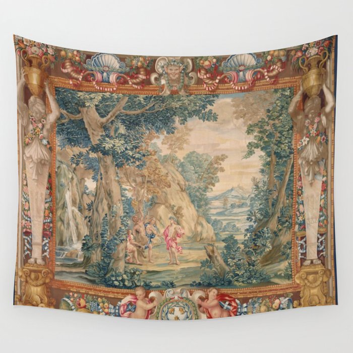 Antique 17th Century Romantic Mythological Garden Italian Tapestry Wall Tapestry Gallery Image 4