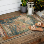 Antique 17th Century Romantic Mythological Garden Italian Tapestry Outdoor Rug Gallery Image 2