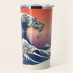 The Great Wave of Pug Travel Mug Gallery Image 1