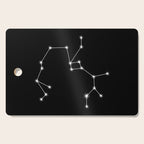 Sagittarius Zodiac Star Constellation Line Art Black Cutting Board Gallery Image 1