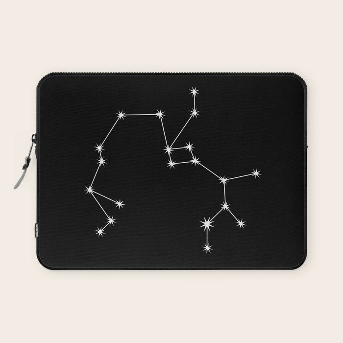 Sagittarius Zodiac Star Constellation Line Art Black Laptop Sleeve Gallery Image 1