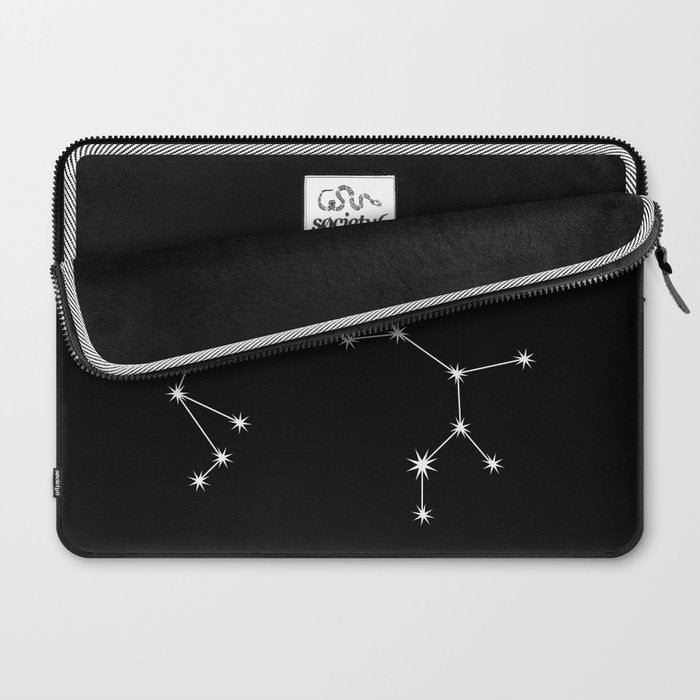 Sagittarius Zodiac Star Constellation Line Art Black Laptop Sleeve Gallery Image 2