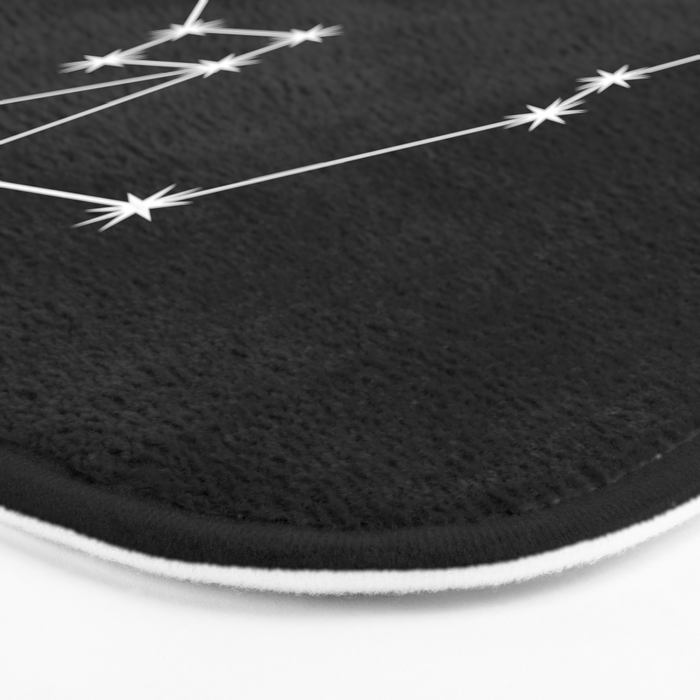 Sagittarius Zodiac Star Constellation Line Art Black Bath Mat Gallery Image 3
