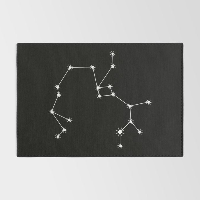 Sagittarius Zodiac Star Constellation Line Art Black Rug Gallery Image 2