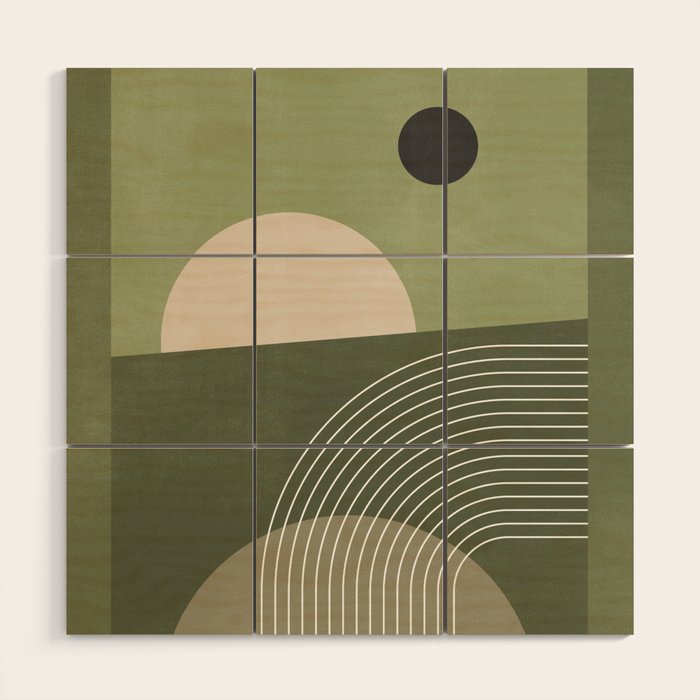 Abstract Geometric 6 Wood Wall Art Gallery Image 1