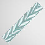 Herringbone, Teal, Boho Art Table Runner Gallery Image 3