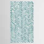 Herringbone, Teal, Boho Art Tablecloth Gallery Image 2