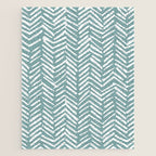 Herringbone, Teal, Boho Art Jigsaw Puzzle Gallery Image 1