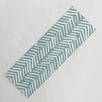 Herringbone, Teal, Boho Art Yoga Mat Gallery Image 1