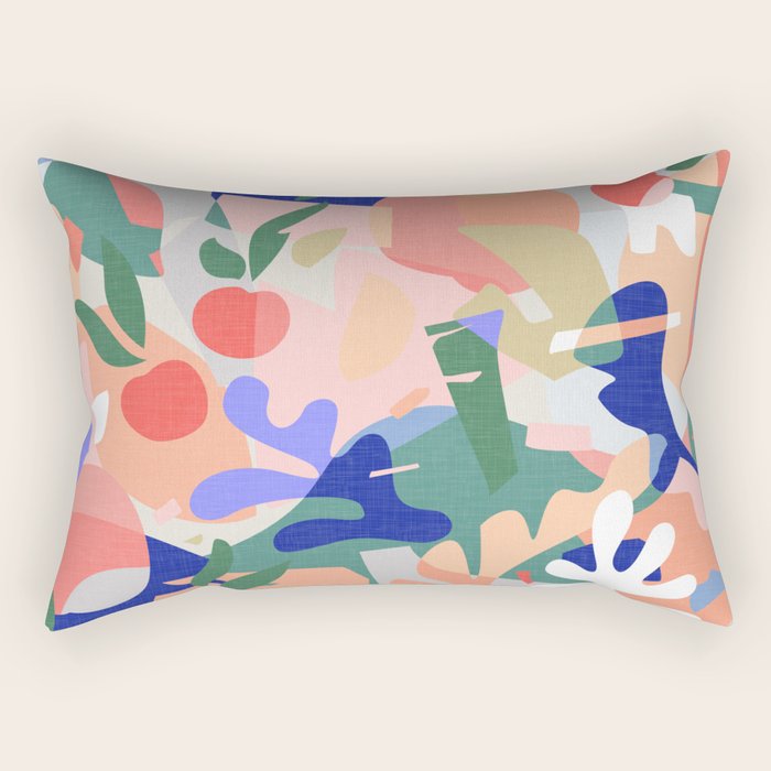 Abstract Fruits and Leaves / Modern Summer Rectangular Pillow Gallery Image 1