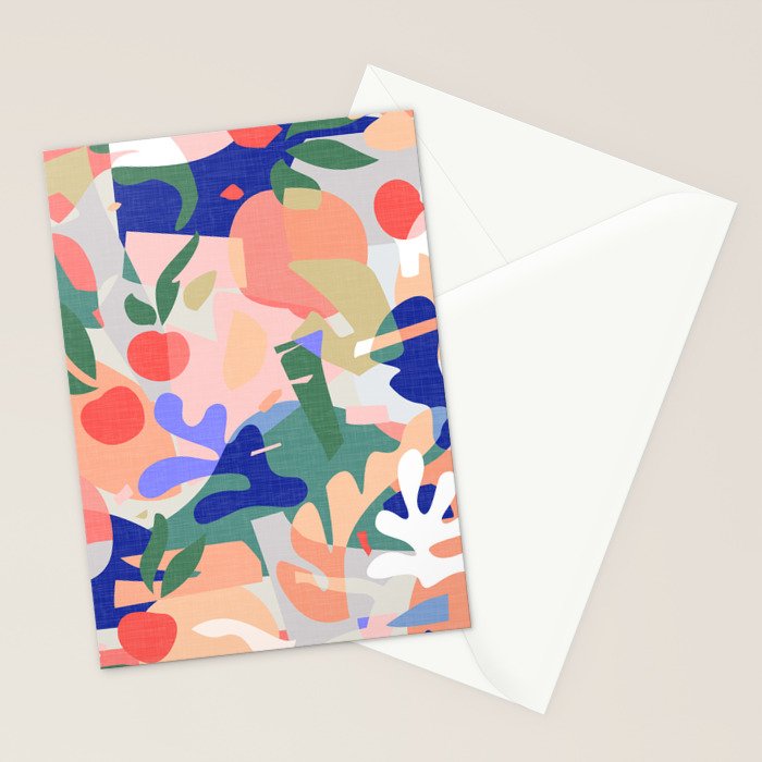 Abstract Fruits and Leaves / Modern Summer Stationery Card Gallery Image 2