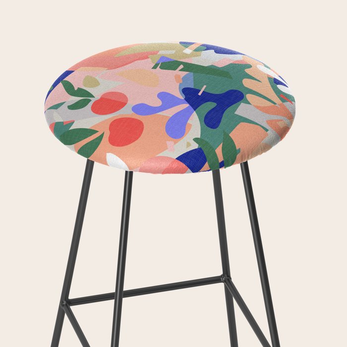 Abstract Fruits and Leaves / Modern Summer Stool Gallery Image 2