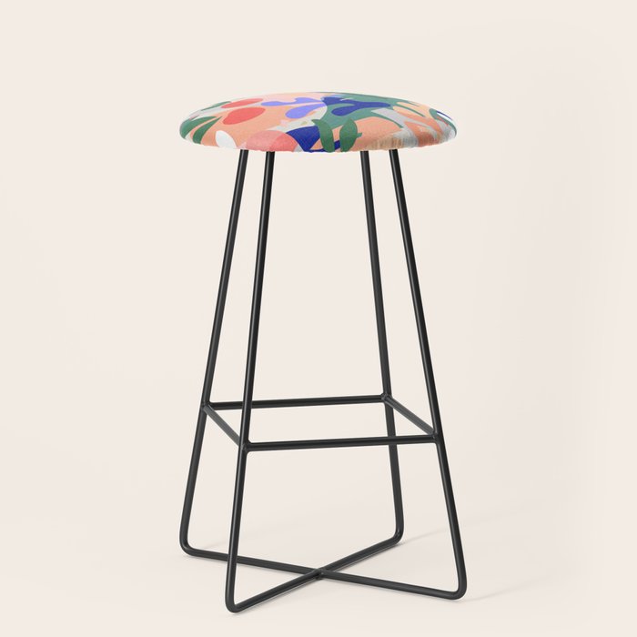 Abstract Fruits and Leaves / Modern Summer Stool Gallery Image 1