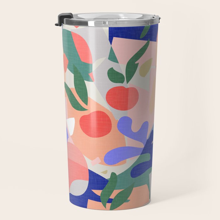 Abstract Fruits and Leaves / Modern Summer Travel Mug Gallery Image 3