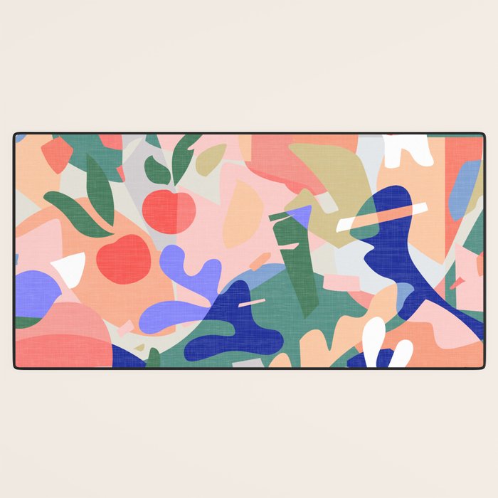 Abstract Fruits and Leaves / Modern Summer Desk Mat Gallery Image 3