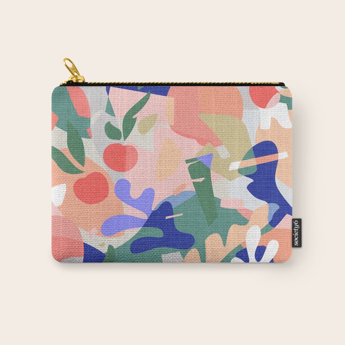 Abstract Fruits and Leaves / Modern Summer Carry All Pouch Gallery Image 1