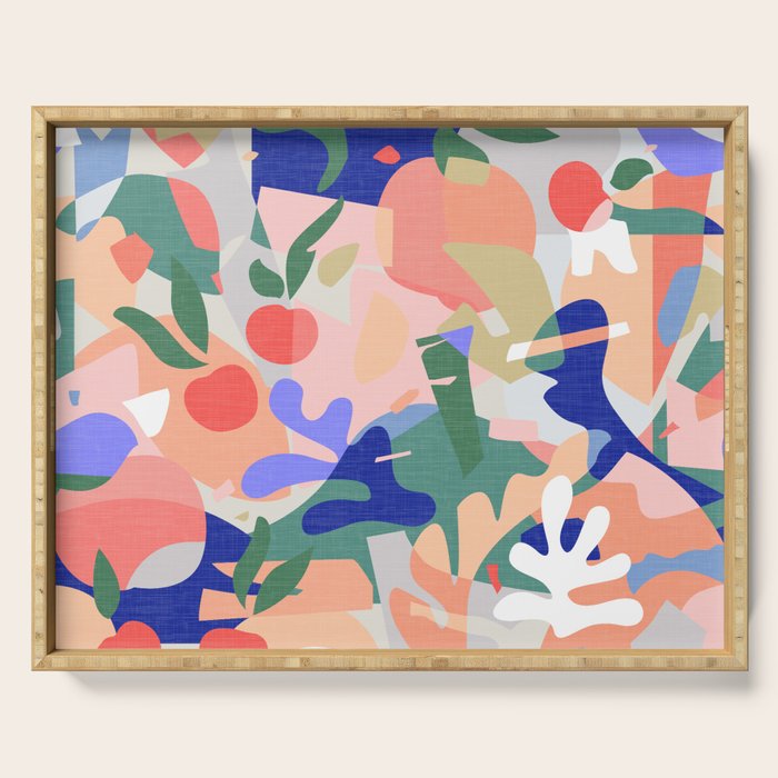 Abstract Fruits and Leaves / Modern Summer Serving Tray Gallery Image 1