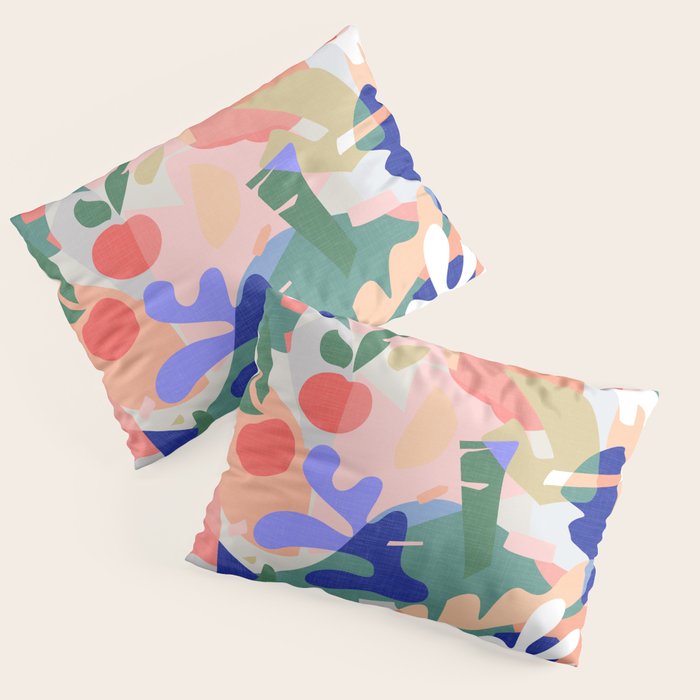 Abstract Fruits and Leaves / Modern Summer Pillow Sham Gallery Image 3