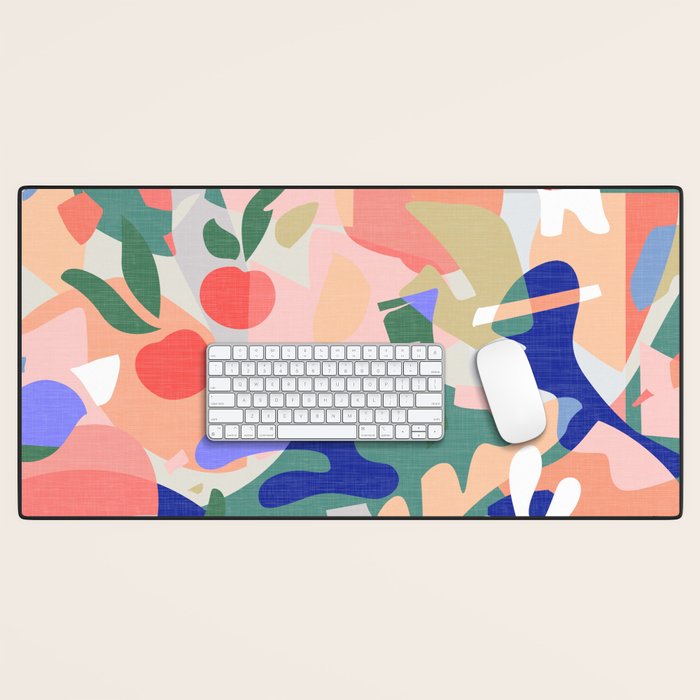 Abstract Fruits and Leaves / Modern Summer Desk Mat Gallery Image 1