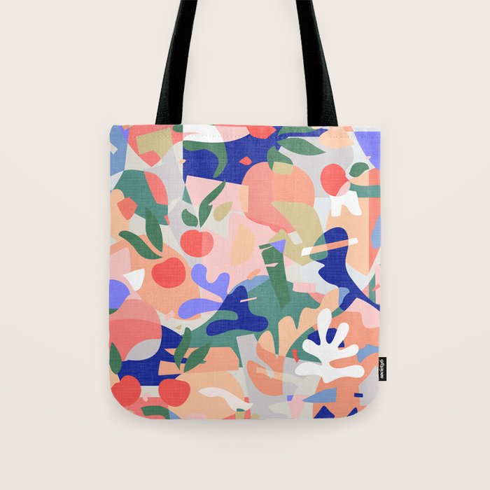 Abstract Fruits and Leaves / Modern Summer Tote Bag Gallery Image 1