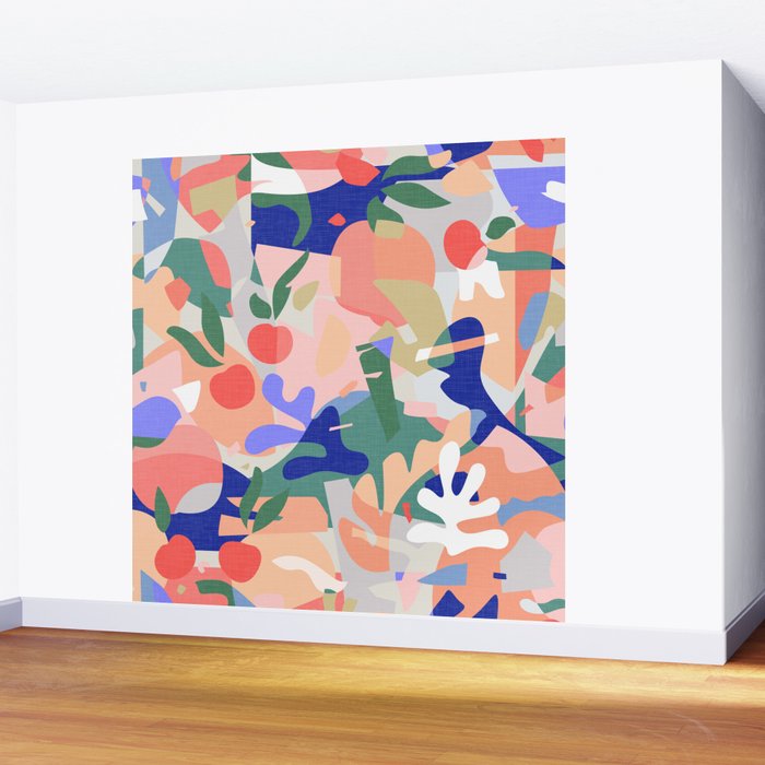 Abstract Fruits and Leaves / Modern Summer Wall Mural Gallery Image 2